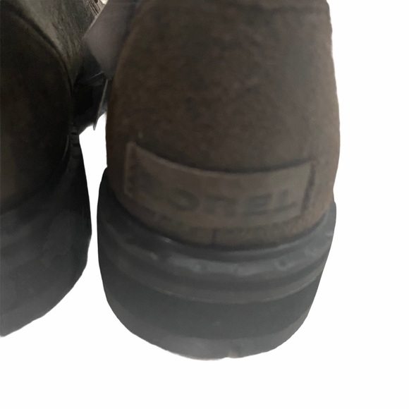 NWT Sorel Size 7 Lennox Lace Up Lamb Fur Brown Boots - Picture 7 of 9